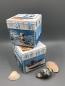 Preview: Geschenk Schachtel Überraschung maritim blauweiß Stapel Muscheln